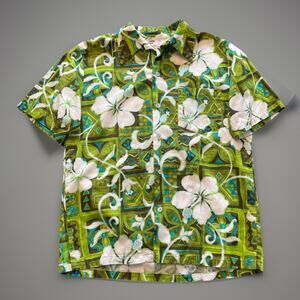 Pomare Hawaii Shirt Geometric Psychedelic Hippy Hawaiian Vtg 60s 70s Mens L